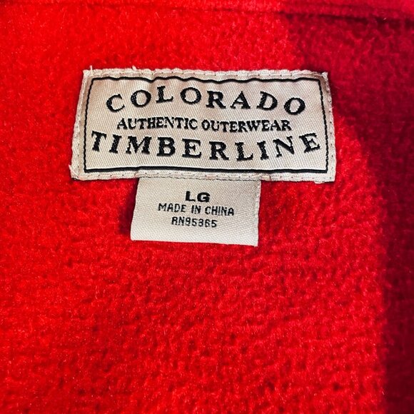 Colorado Timberline Red Black Fleece Jacket Large Softshell Outdoor Toro Work - Picture 4 of 12